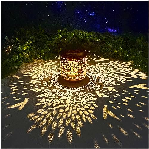 Tree of Life Solar Lanterns Outdoor Waterproof Hanging Solar Lights Big Tree Gifts for Women Men Metal Decorative LED Lanterns for Yard, Patio, Lawn, Tabletop, Pathway, Landscape, Garden Decor by TIGGSY
