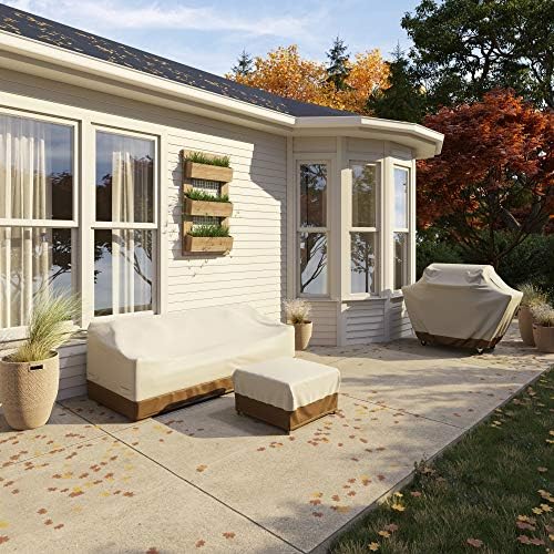 Amazon Basics Gas Grill Barbecue Cover for Outdoor, Waterproof, UV Resistant, Weather Resistant, All Weather Protection, Durable, 65 inch, Large, Beige - Image 7