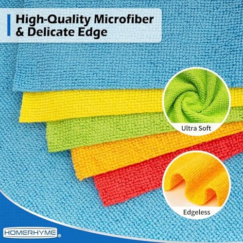 Microfiber Cleaning Cloth, 200 Pack Cleaning Rags Microfiber Towel Bulk Absorbent Lint-Free Wash Cloths, All-Purpose Towels for Cars, Shop, Automotive, Garage, Home & Kitchen - Image 2