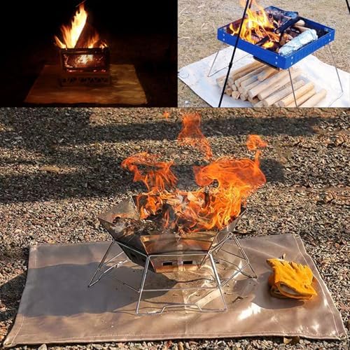 Fire Pit Mat 20" x20" Fireproof Wood Stove Under Grill Mat with Solo Stove for Outdoor Wooden Deck BBQ Lawn - Image 6