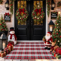 Christmas Door Mat 3' x 5' Buffalo Plaid Cotton Washable Outdoor Rug by Sungea