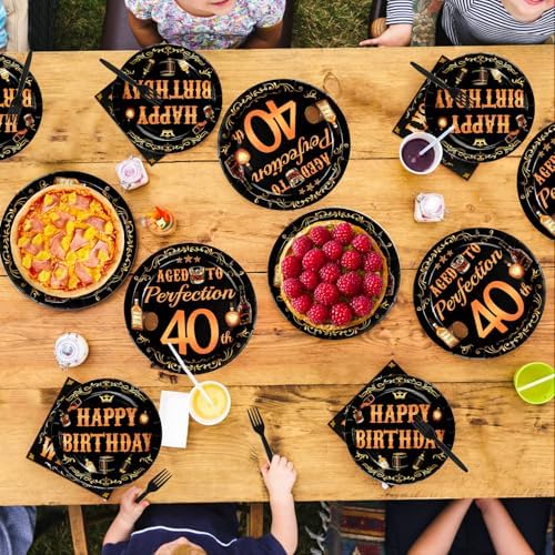 96 Pcs Whiskey 40th Birthday Party Supplies, Serves 24 - Image 7