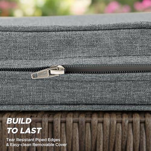 Outdoor Chair Cushions, Chair Pads, Set of 6, 17 x 16 in, Dark Grey - Image 6