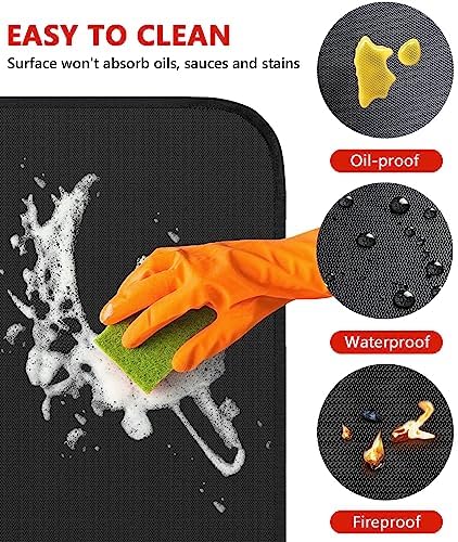 Protebox 48 x 30 inch Under Grill Mats for Outdoor Grill, Double-Sided Fireproof Deck and Patio Protector Mat, BBQ Mat for Under BBQ, Waterproof Oil-Proof Grill Floor Pads Fire Pit Mat Fireplace Mat - Image 4