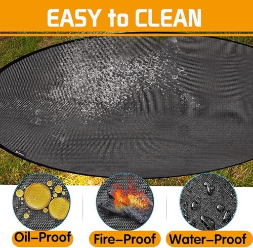 40" Fire Pit Mat for Solo Stove Bonfire, Round Fireproof Firpit Mats under Fire Pit,Camping Stove Mat for Solo Stove Accessories,under Grill Mat for Outdoor Grill,Deck Patio Protector BBQ Mat,Portable - Image 2