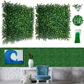 Bybeton 24pk 10"x10" Fake Boxwood Greenery Backdrop Privacy Fence Screen by BYBETON