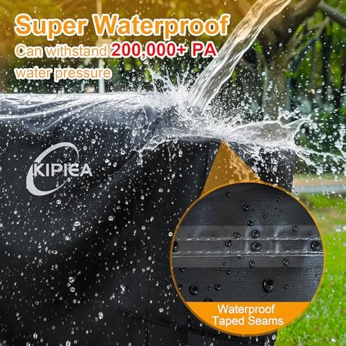 Kipiea 600D Pellet Grill Cover for Weber Searwood XL 600 & Smoque XL, Waterproof BBQ Smoker Cover, UV Resistant, No Tear, No Fading - Image 5