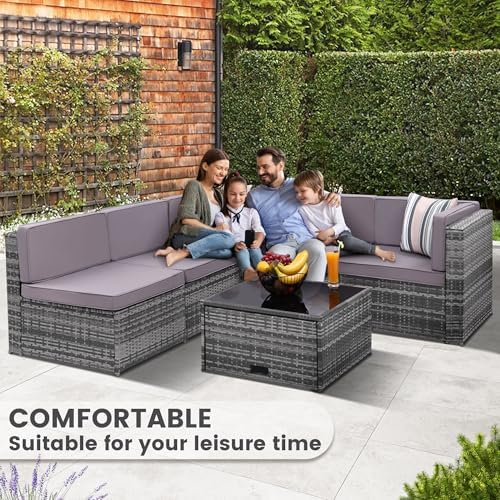 KROFEM 8 Piece Patio Furniture Set, Outdoor Modular Conversation Set - Image 3