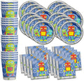 Robot Birthday Party Supplies Set Plates Napkins Cups Tableware Kit for 16 by BirthdayGalore