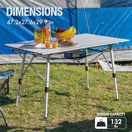 Portal Folding Camping Table, 132 LBS Outdoor Table with Adjustable Legs - Image 5
