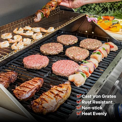 Monument Grills Larger 4-Burner Propane Gas Grills Stainless Steel Cabinet Style with Infrared Side Sear & Side Burners Knob Controls Built-In Thermometer with Stainless Steel Rotisserie Kit(2 Items) - Image 4