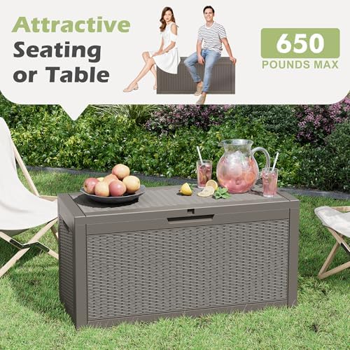 KAMABOKO Outdoor Storage Box, 65 Gallon Deck Box Outdoor Waterproof - Image 5