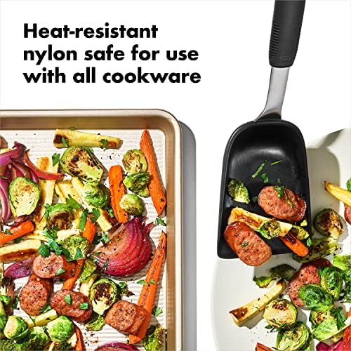 OXO Good Grips Nylon Sheet Pan Roasting Scoop for Vegetables - Black - Image 6