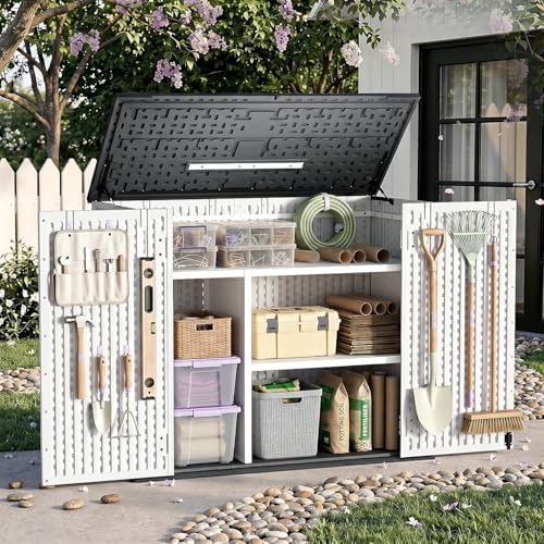 Outdoor Storage Shed Resin Waterproof Storage Cabinet for Patio Garden - Image 3