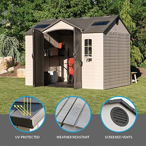 Lifetime 60005 Outdoor Storage Shed with Windows, Skylights and Shelving, 10 x 8 Feet - Image 5