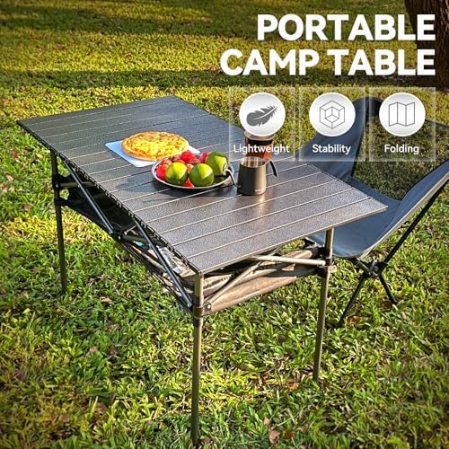 Opliy Portable Folding Camping Table for 4-6 Persons Aluminum Collapsible Table Lightweight with Carry Bag for Camping, Hiking, Picnics, BBQ, Beach Trips & Tailgating - Image 4