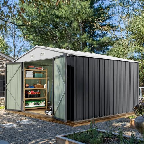 Devoko 10x10 FT Outdoor Storage Shed, Gray - Image 3