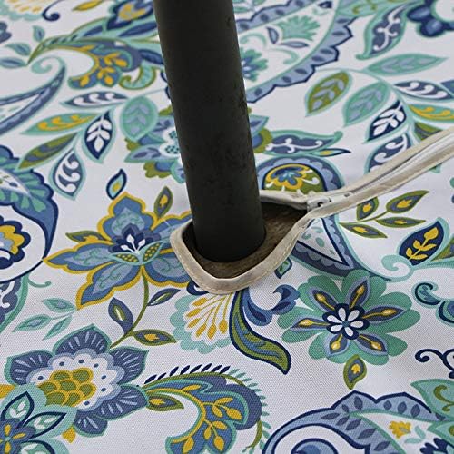 ColorBird Modern Paisley Flower Outdoor Tablecloth Water Resistant Spillproof Polyester Fabric Table Cover with Zipper Umbrella Hole for Patio Garden Tabletop Decor, 60 x 84 Inch, Zippered, Paisley - Image 2