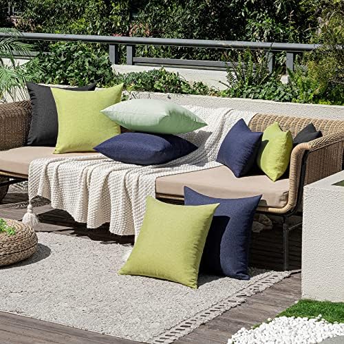 MIULEE Decorative Outdoor Pillow Covers Euro Waterproof 26x26 Black - Image 6