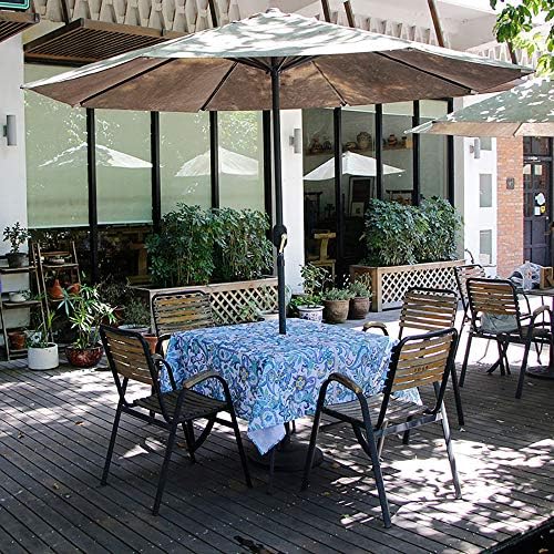 ColorBird Modern Paisley Flower Tablecloth Water Resistant Table Cover with Zipper Umbrella Hole for Patio Garden Tabletop Decor (Square, 60" x 60", Zippered, Paisley) - Image 2