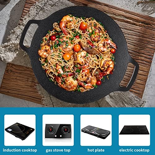 Korean Grill Pan with Nonstick 6-Layer Coating, 13" Round BBQ Griddle with Bag, Compatible for Induction, Gas Stove, Electric Cooktop, Indoor or Outdoor Grilling - Image 6