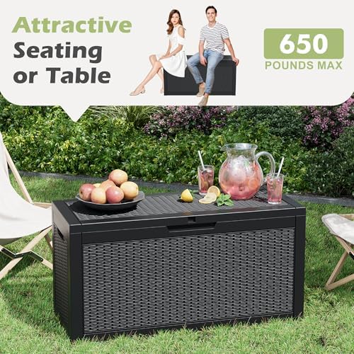 KAMABOKO 80 Gallon Outdoor Storage Box Waterproof Deck Box for Patio - Image 5