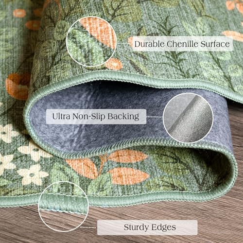 Floral Outdoor Rug, 28"x43" Front Door Mat Indoor Outside Entrance - Image 2