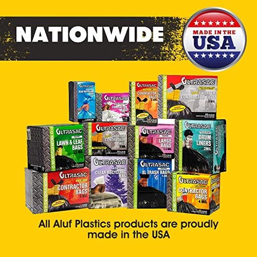 Aluf Plastics 55-60 Gallon 2 MIL (eq) Clear Heavy Duty Garbage Bags - 38" x 58" - Pack of 400 - for Industrial, Recycling, Storage, & Outdoor - Image 6