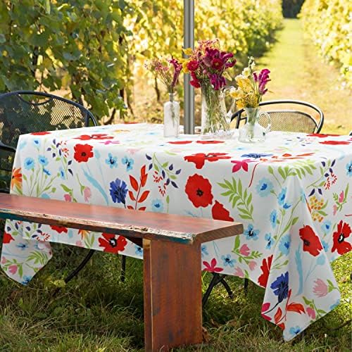 Outdoor Tablecloth with Umbrella Hole Umbrella Tablecloth Patio Tablecloths with Zipper for Courtyards, Terraces, and Beaches 60 x 102 in - Image 3