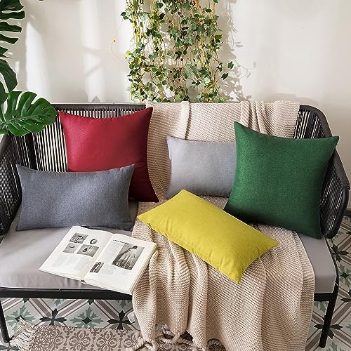 MIULEE Decorative Outdoor Pillow Covers Christmas 16x16 Wine Red - Image 4