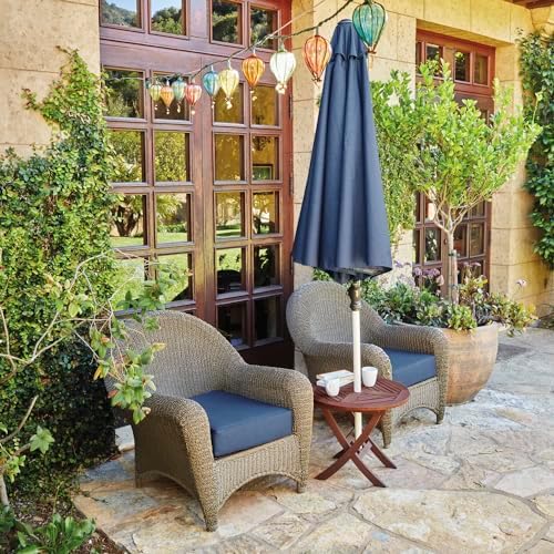 Classic Accessories Montlake Water-Resistant 23 x 20 x 4 Inch Patio Lounge Back Cushion, Heather Indigo Blue, Outdoor Loveseat Cushions - Image 3