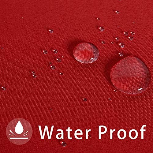 LUSHVIDA Round Outdoor Tablecloth with Umbrella Hole 60 Inch Red - Image 6