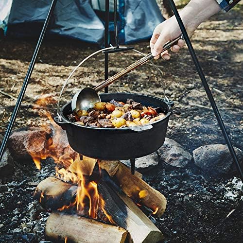 Uno Casa 6 Qt Cast Iron Dutch Oven for Camping | Skillet Lid, Lifter, Tote - Image 5