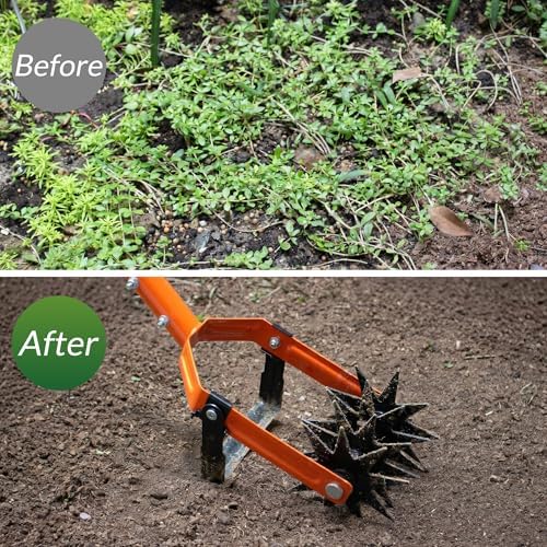 Rotary Cultivator Garden Tool,2-in-1 Hand Tiller & Action Hoe Garden Weeder - Image 6