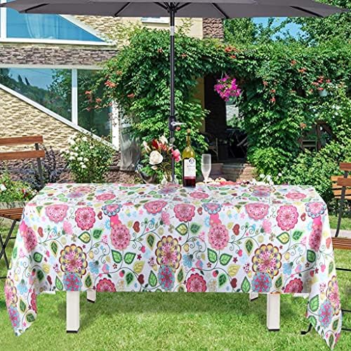 EHouseHome Outdoor Indoor 60x84 inch Rectangle Tablecloth with Umbrella Hole and Zipper, Waterproof Zippered Patio Cloths, Spring/Summer Table Covers for Backyard Circular Table/BBQs/Picnic - Image 3