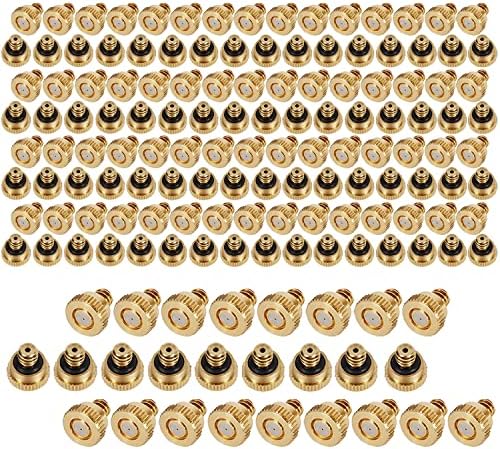 Brass Misting Nozzles for Garden Cooling System 0.012" 10/24 UNC (150 PCS) by KUWAN