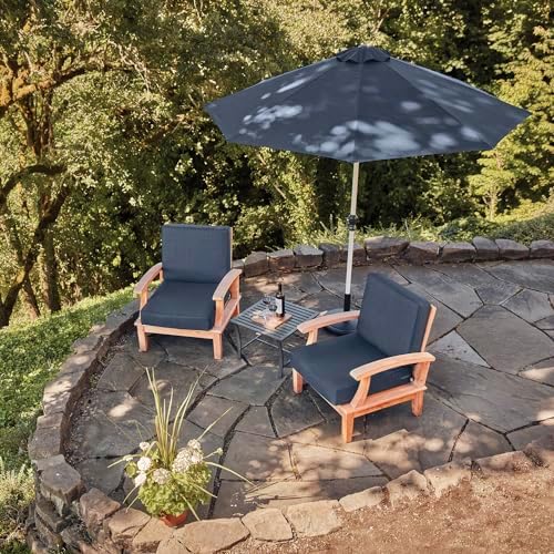 Classic Accessories Montlake Water-Resistant 23 x 20 x 4 Inch Patio Lounge Back Cushion, Heather Indigo Blue, Outdoor Loveseat Cushions - Image 4