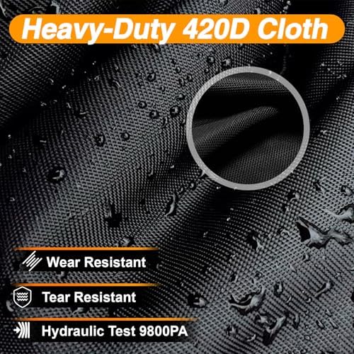 EVRBUL Full-Length Outdoor Patio Heater Cover Fits Spiral Flame LPG Patio Heaters Heavy Duty 420D Waterproof Round Propane Heater Cover with Reflective Strip Durable Zipper Drawstring 23"D×70"H - Image 4