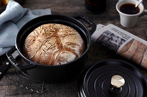 STAUB Cast Iron Roaster/Cocotte, Round, 22 cm, 2.6 L, Black - Image 6