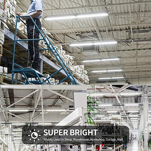 (10-Pack) 8ft LED Shop Light Fixture,V Shape 100W 18500LM 5000K (Daylight White),8 Foot, 96'' T8 Integrated LED Tube, Linkable Led Bulbs for Garage, Warehouse, Plug and Play, Clear Lens - Image 7