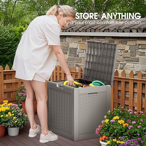 KAMABOKO 31 Gallon Outdoor Storage Box Waterproof Deck Box for Patio - Image 4
