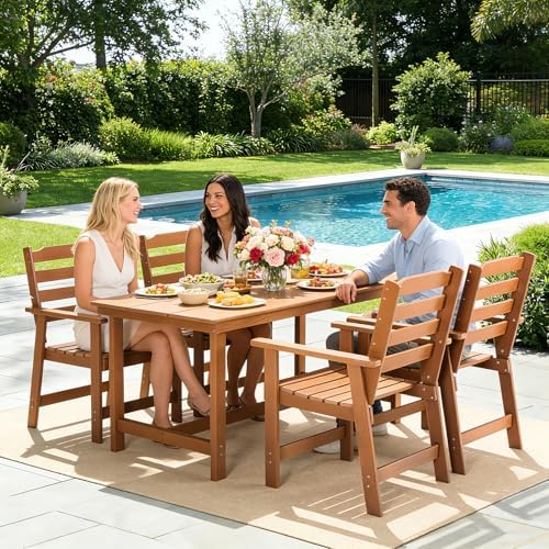 FUNBERRY Outdoor Dining Chair, HDPE All Weather Patio Chair for Outside - Image 7