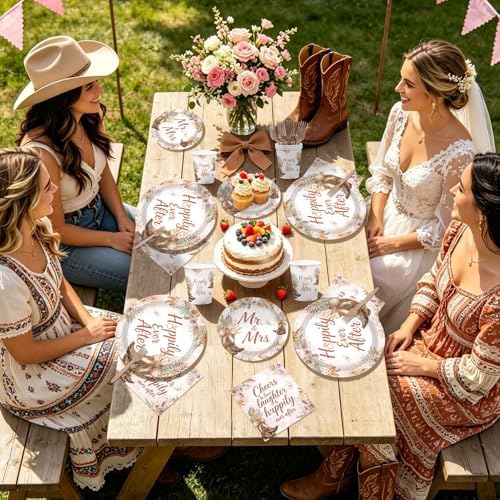 250Pcs Boho Cowgirl Bridal Shower Party Supplies for Western Engagement - Image 6