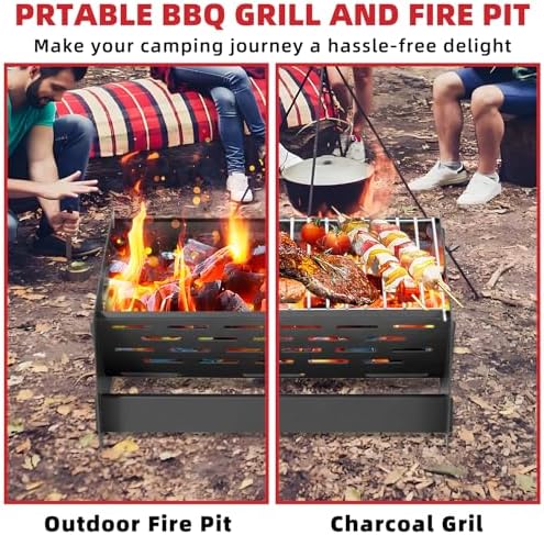 15.9" Foldable Portable Camping Charcoal Grill - Image 4
