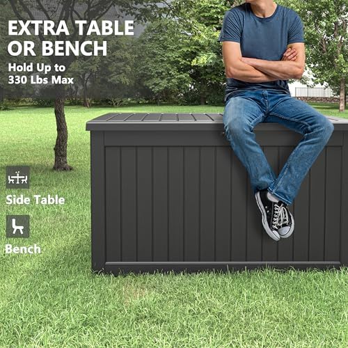 KAMABOKO 280 Gallon Outdoor Storage Box Waterproof Deck Box for Patio - Image 5