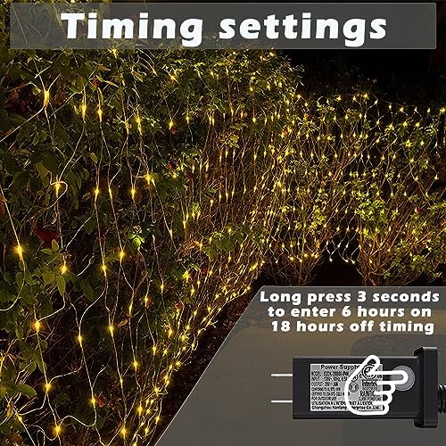 LED Net Lights, 360L 12×12 FT Outdoor Mesh Lights for patio, Pergolas - Image 5