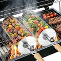 TNTOR Rolling Grill Basket, Larger 304 Stainless Steel Nesting Grilling Net, Removable Handle, BBQ Accessories Tools for Veg Shrimp, Outdoor Cooking Camping Father's Day grilling gifts for men Dad by TNTOR