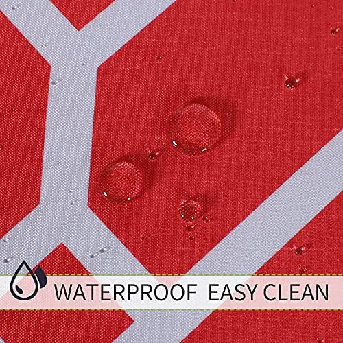 LUSHVIDA Moroccan Outdoor Tablecloth with Umbrella Hole, 60x102 Inch Red - Image 4