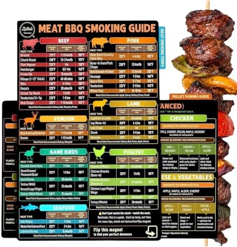 Lotteli Kitchen Meat Temperature Magnet Chart Set, 4-Side Smoking Guide by LOTTELIKITCHEN