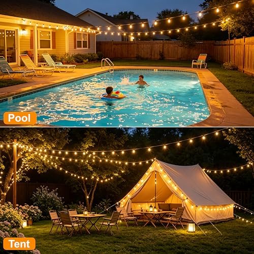 Outdoor String Lights, 150FT 75 ST38 Shatterproof Vintage LED Bulbs - Image 6